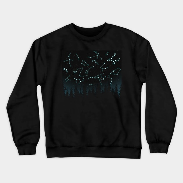 Constellations V2 (Trees are Transparent) Crewneck Sweatshirt by Lumos19Studio
